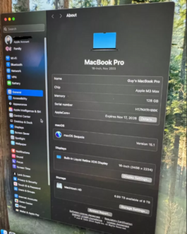 16″ MacBook Pro/M3 Max/16-core CPU/40-core GPU/128GB memory/8TB SSD/AppleCare+